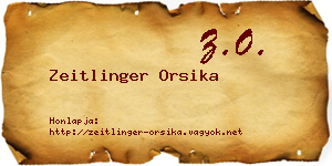 Zeitlinger Orsika névjegykártya