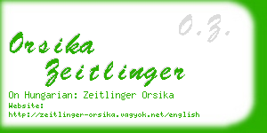 orsika zeitlinger business card